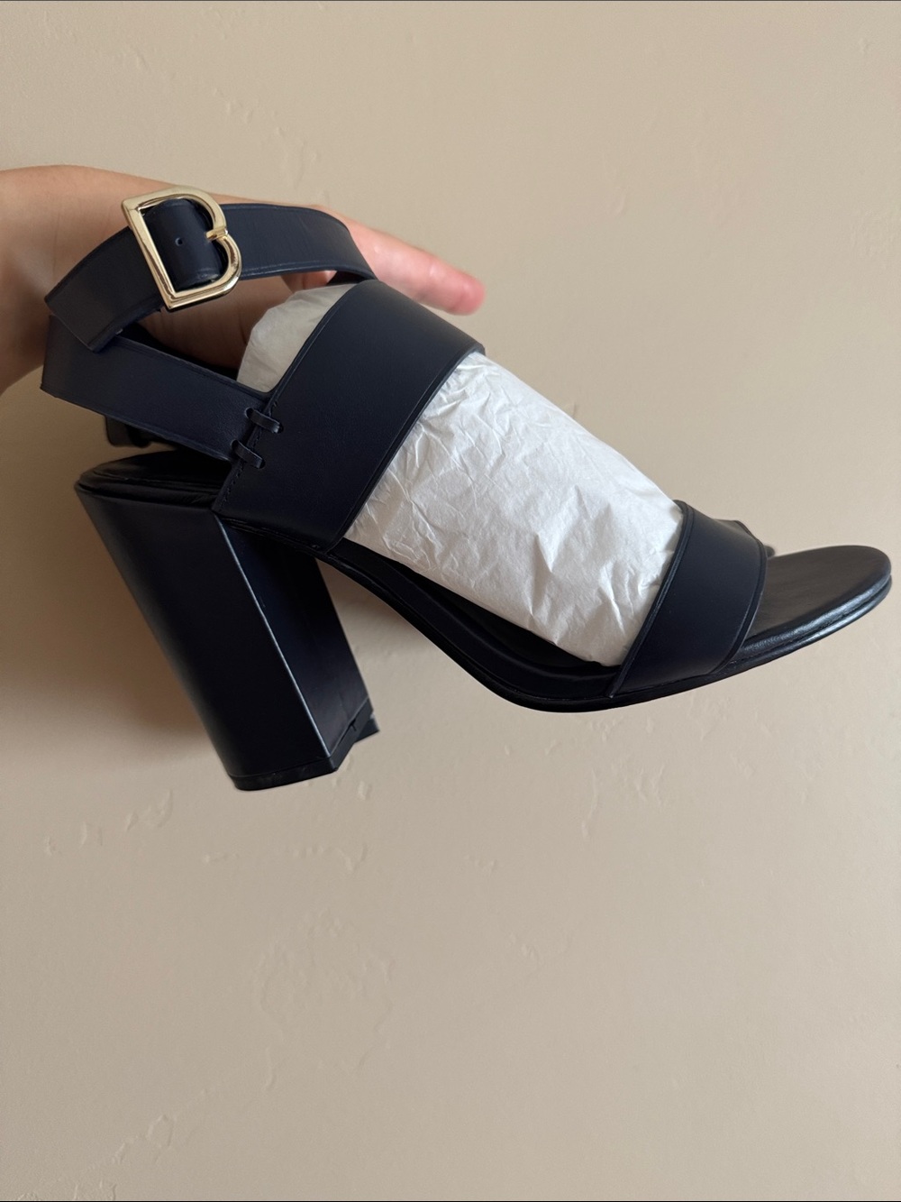 Brooks Brothers Navy Leather Strappy Women's Sandals